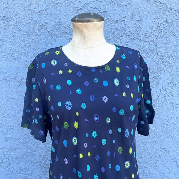 Vintagte 90s Maxi Dress Size 14 petite large Retro Liz Claiborne - Picture 5 of 9